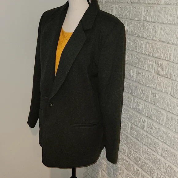 Vintage green wool blazer - Picture 2 of 5